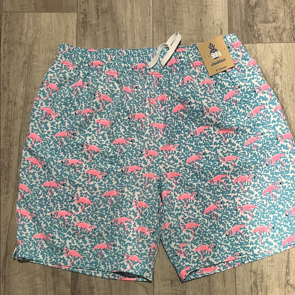 Chubbies Blue and Pink Swim Trunks